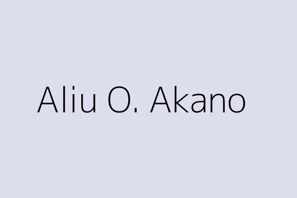 Aliu O. Akano 